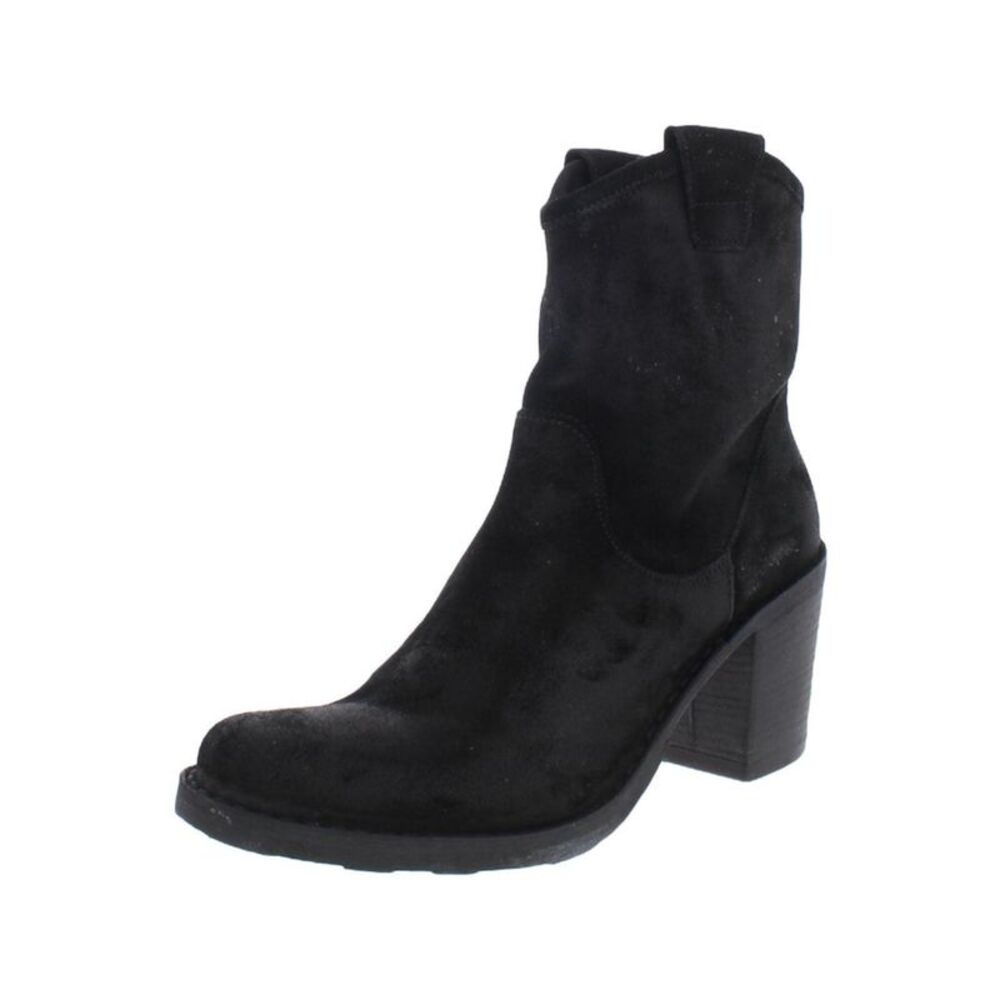 FIORENTINI & BAKER Womens Black Luna Round Toe Block Heel Leather Boots 35